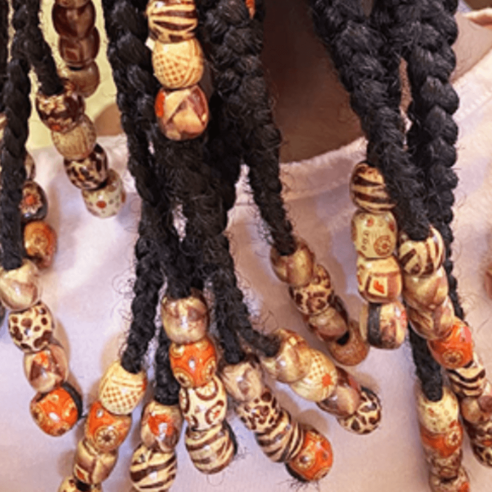 hair beads wooden